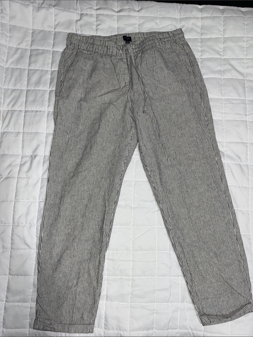 J.Crew Women’s Striped Linen Crop Drawstring Pants